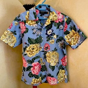 POLO RALPH LAUREN FLORAL BUTTON DOWN SHORT SLEEVE - M - NWOT